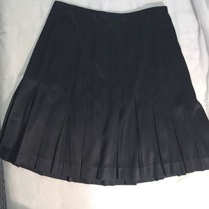 Martin + Osa Black Silk Pleated A-Line Skirt, Size 6